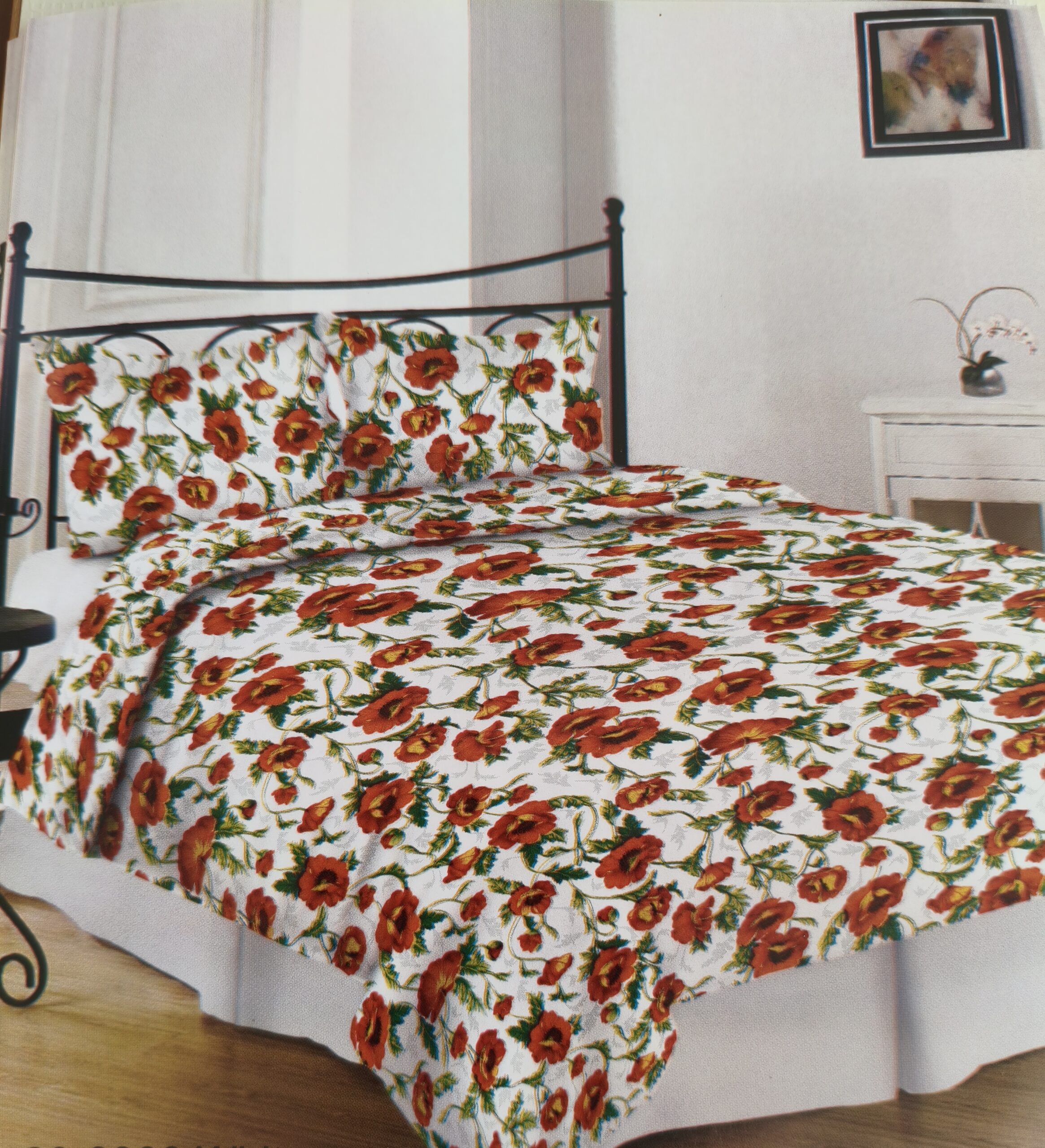 Drobės audinys "Aguonos"